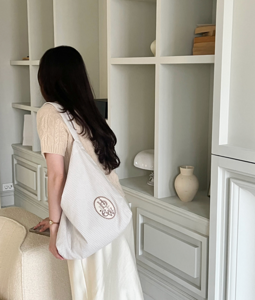 [b.write] Stripe Bag (Beige)