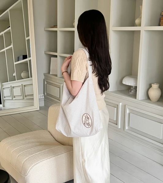 [b.write] Stripe Bag (Beige)