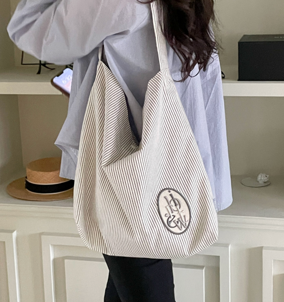 [b.write] Stripe Bag (Gray)