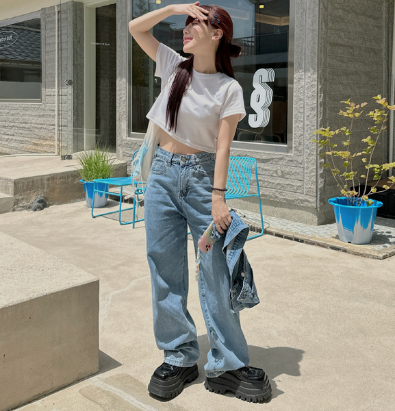 [VINVLE] Denim Sleeveless + Pants SET