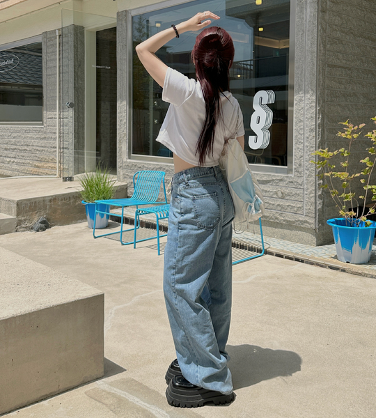 [VINVLE] Denim Sleeveless + Pants SET