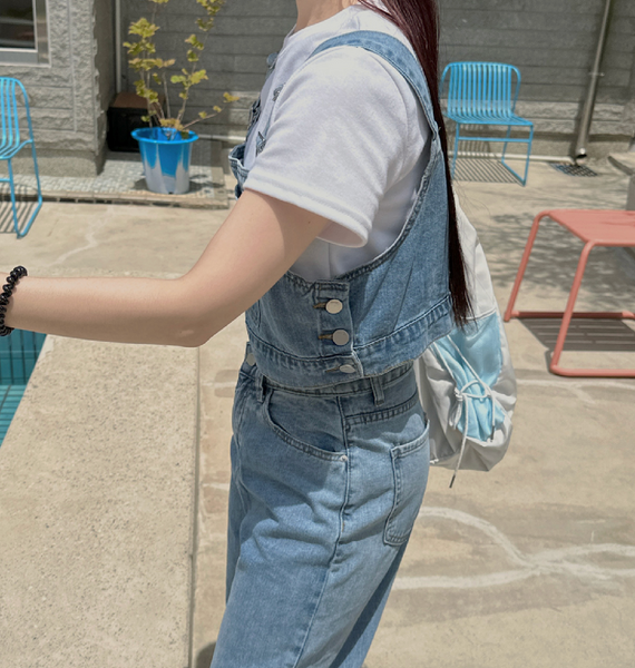 [VINVLE] Denim Sleeveless + Pants SET