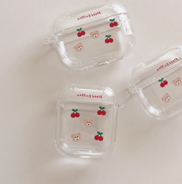 [malling booth] Bebe Cherry Pattern Airpods Case
