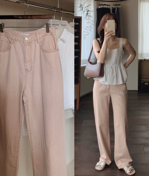 [SLOWAND] # SLOWMADE Today Peach Beige Denim Pants