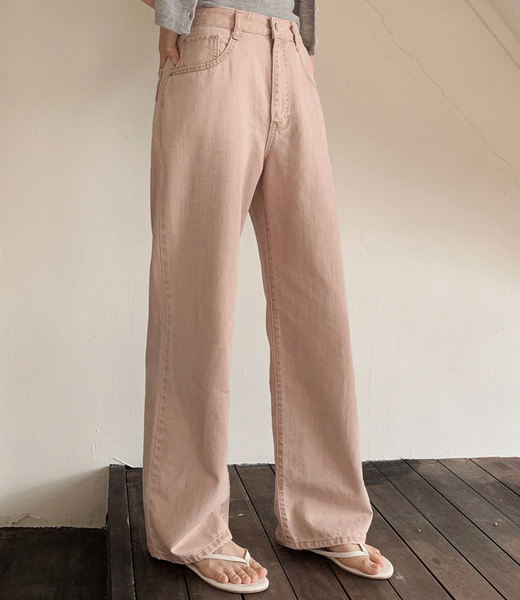 [SLOWAND] # SLOWMADE Today Peach Beige Denim Pants