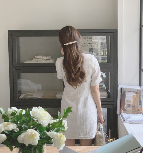 [EVERY MORNING] Blanc Tweed Mini Dress