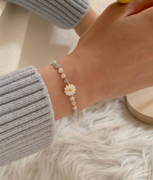 [SOYE PI-NE] Sunshine Daisy Crystal Beads Bracelet