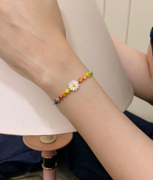 [SOYE PI-NE] Sunshine Daisy Crystal Beads Bracelet