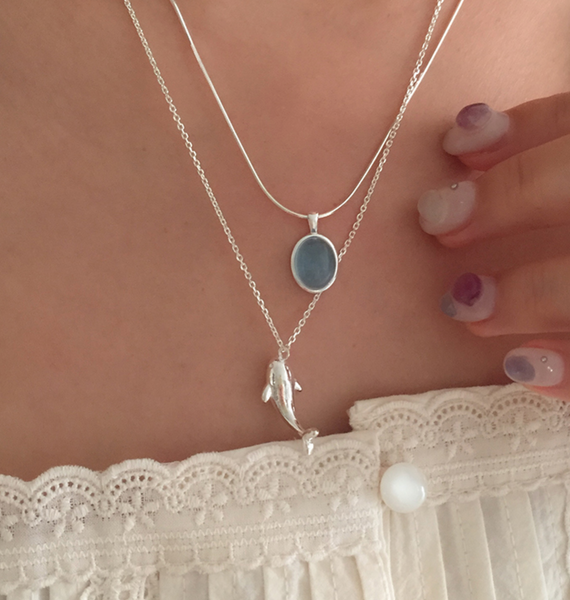 [moat] Dolphin Necklace (silver925)