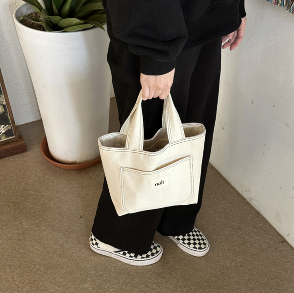 [noh] Stitch Tote Bag (Ivory/ Black)