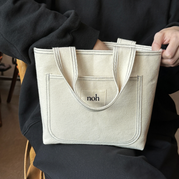 [noh] Stitch Tote Bag (Ivory/ Black)