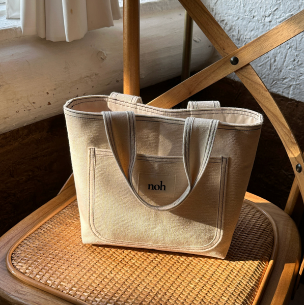 [noh] Stitch Tote Bag (Ivory/ Black)