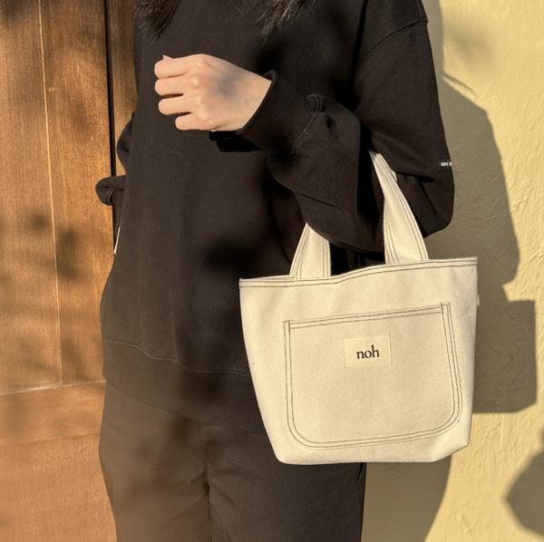 [noh] Stitch Tote Bag (Ivory/ Black)