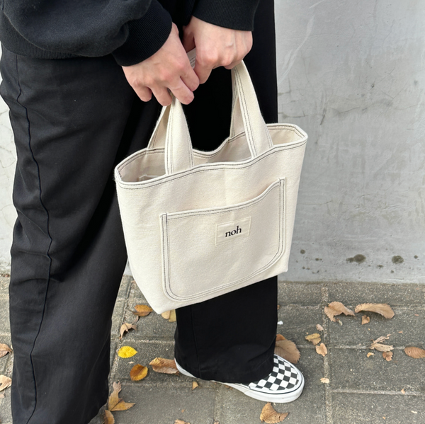 [noh] Stitch Tote Bag (Ivory/ Black)