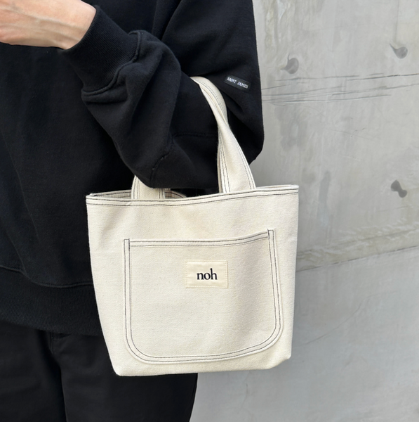 [noh] Stitch Tote Bag (Ivory/ Black)