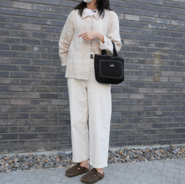 [noh] Stitch Tote Bag (Ivory/ Black)