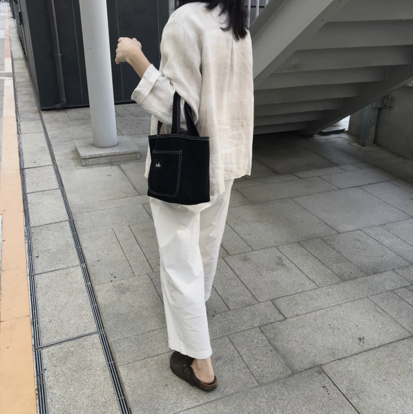 [noh] Stitch Tote Bag (Ivory/ Black)