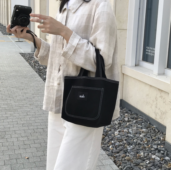 [noh] Stitch Tote Bag (Ivory/ Black)