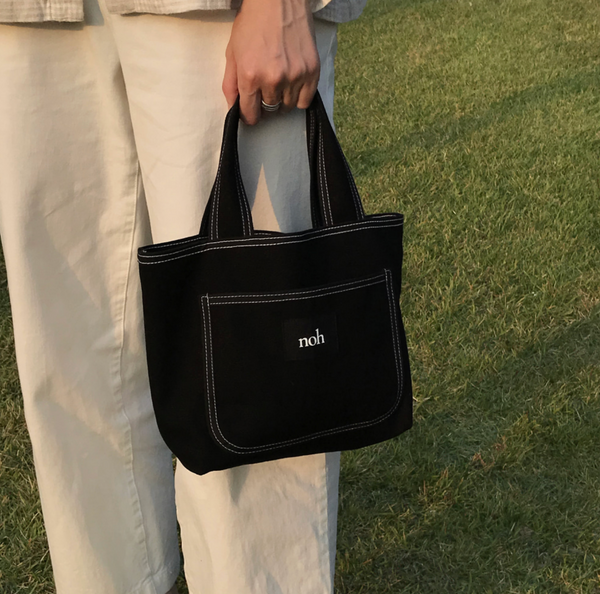 [noh] Stitch Tote Bag (Ivory/ Black)