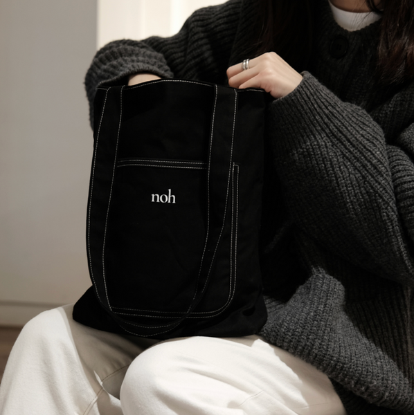 [noh] Stitch Book Bag (Ivory/ Black)