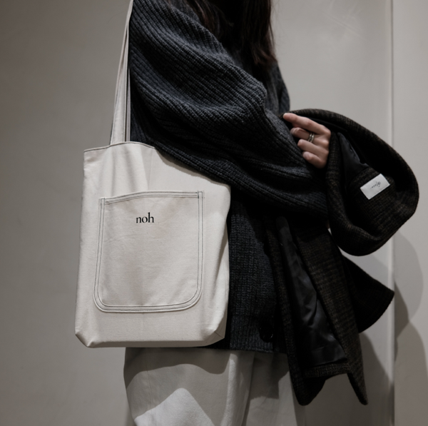 [noh] Stitch Book Bag (Ivory/ Black)