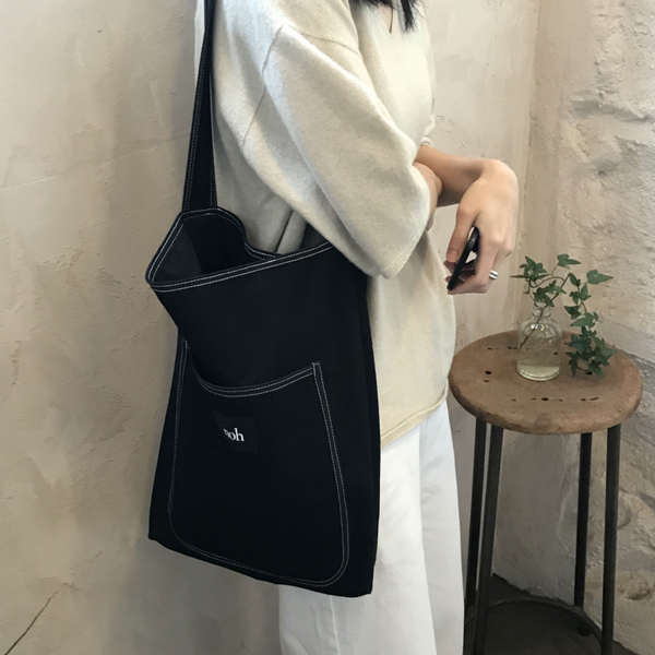 [noh] Stitch Line Bag (Ivory/ Black)