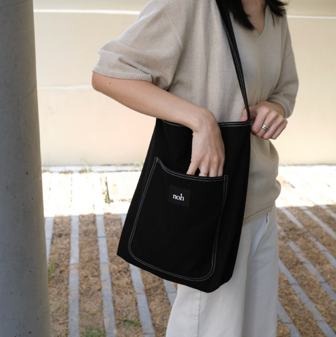 [noh] Stitch Line Bag (Ivory/ Black)