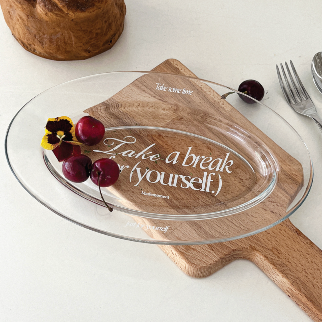 [Mademoment] Take a Break Glass Plate (Oval)