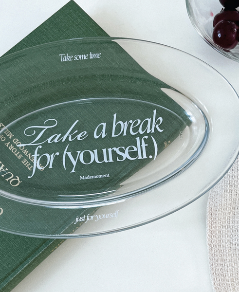 [Mademoment] Take a Break Glass Plate (Oval)