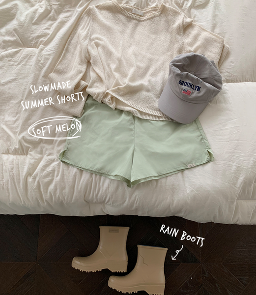 [SLOWAND] # SLOWMADE Summer Mood Label Point Shorts (PRE-ORDER)