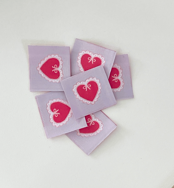 [La*Bel LAND] Lace Heart Label - Violet (4ea)