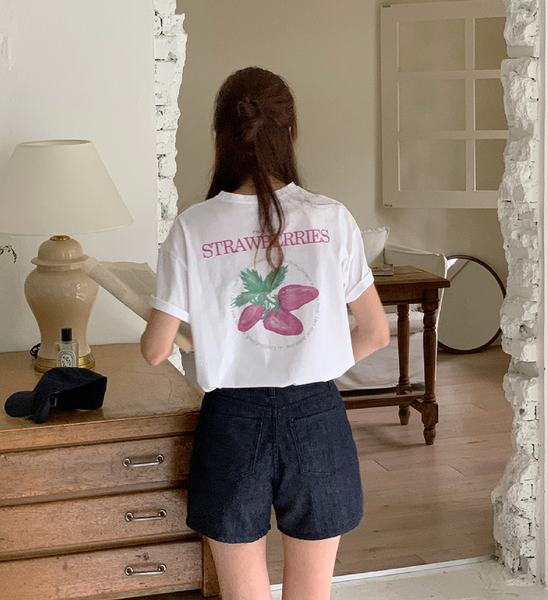 [FROM HEAD TO TOE] *Love from* Sweet Berry Printed Short Sleeve T-shirt