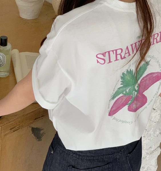 [FROM HEAD TO TOE] *Love from* Sweet Berry Printed Short Sleeve T-shirt