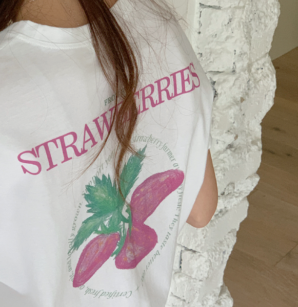 [FROM HEAD TO TOE] *Love from* Sweet Berry Printed Short Sleeve T-shirt