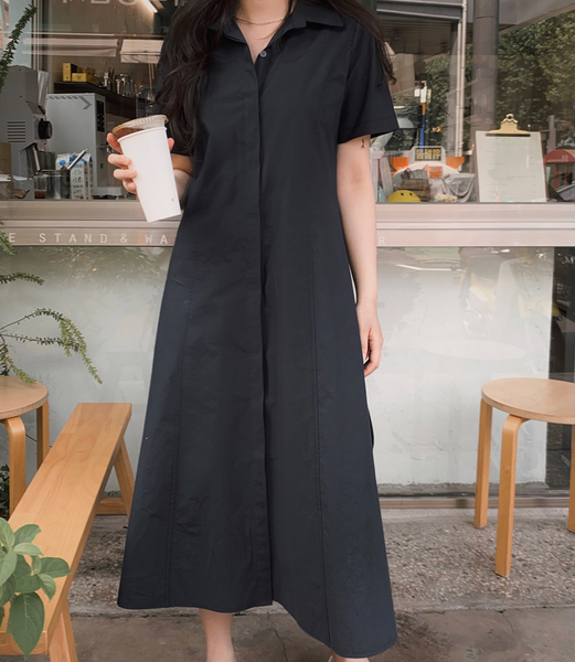 [SLOWAND] # SLOWMADE Semi-Line Shirt Dress