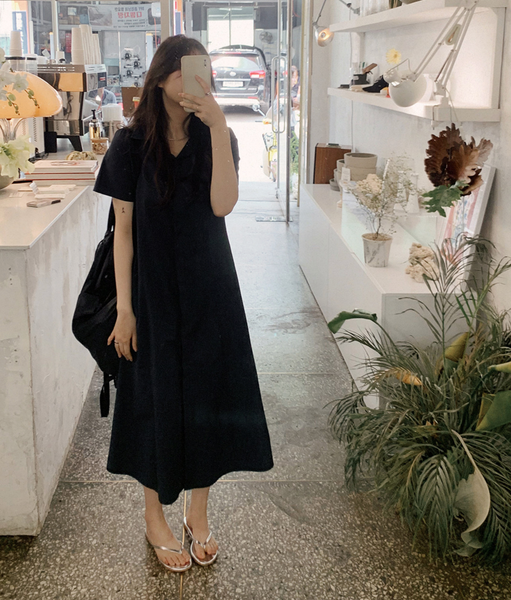 [SLOWAND] # SLOWMADE Semi-Line Shirt Dress