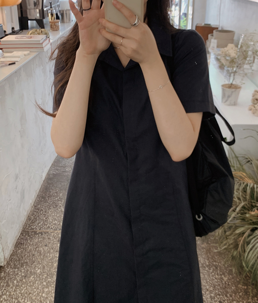 [SLOWAND] # SLOWMADE Semi-Line Shirt Dress