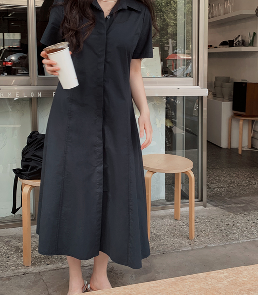 [SLOWAND] # SLOWMADE Semi-Line Shirt Dress