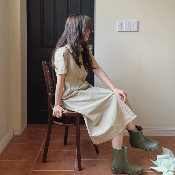 [SLOWAND] # SLOWMADE Semi-Line Shirt Dress