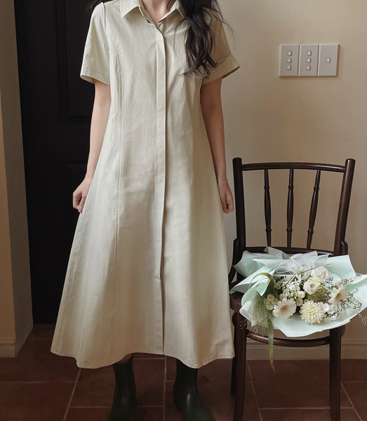 [SLOWAND] # SLOWMADE Semi-Line Shirt Dress