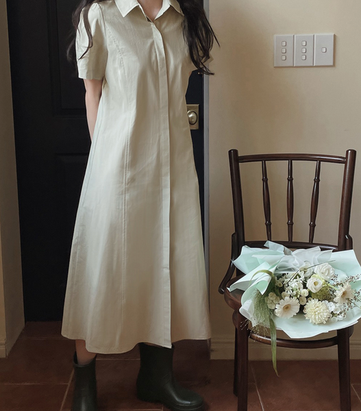 [SLOWAND] # SLOWMADE Semi-Line Shirt Dress