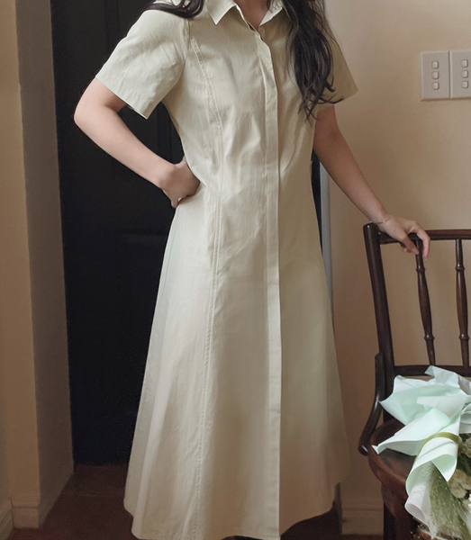 [SLOWAND] # SLOWMADE Semi-Line Shirt Dress