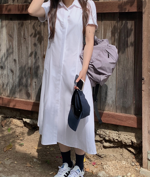 [SLOWAND] # SLOWMADE Semi-Line Shirt Dress