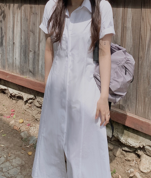 [SLOWAND] # SLOWMADE Semi-Line Shirt Dress