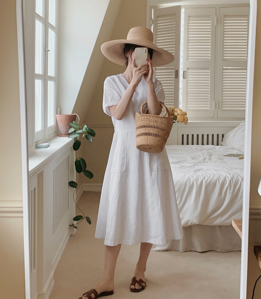 [SLOWAND] # SLOWMADE Daily Summer Linen Dress