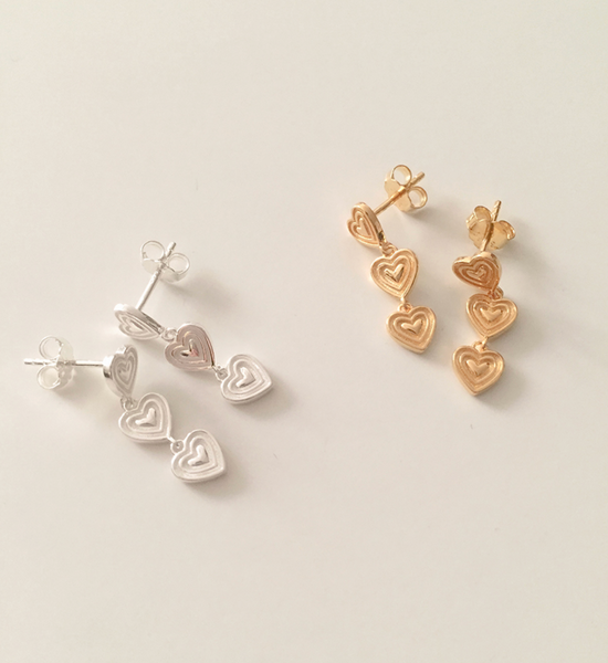 [moat] Drop Heart Earring (silver925)