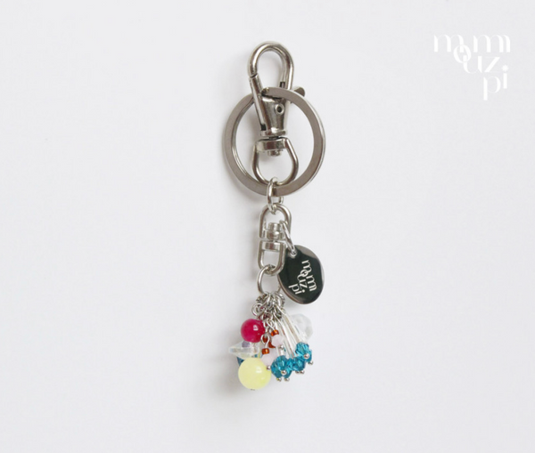 [moumm.zip:] Blue Sapphire Cocktail Crystal Keyring