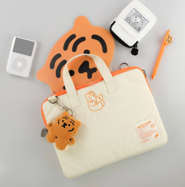 [MUZIK TIGER] Seating Tiger Laptop iPad Strap Pouch (Ivory)