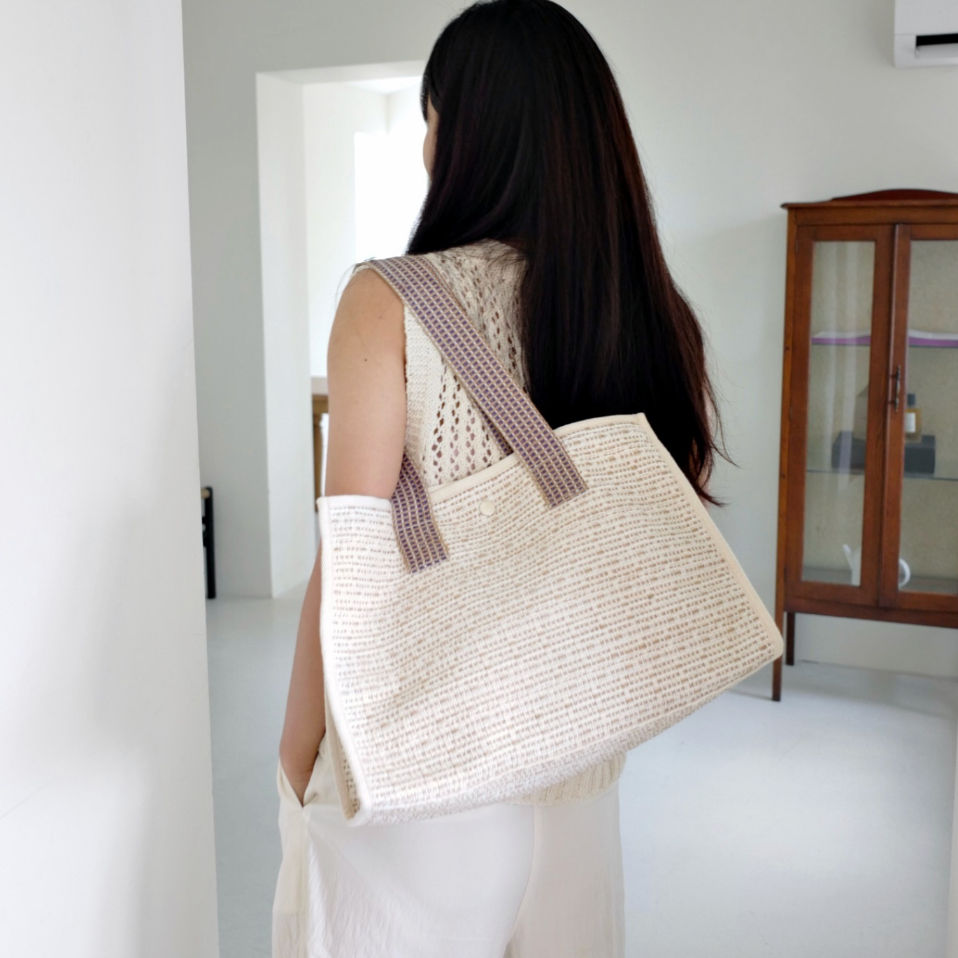 [unfold] Woven Shopper Bag (Ivory)