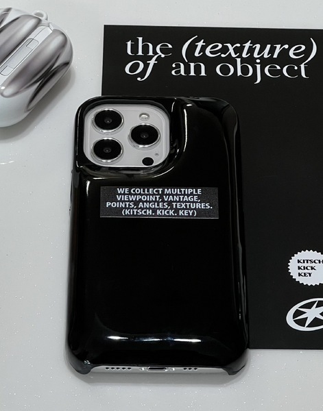 [kitsch kickkey] Emboss Black Cushion Phone Case